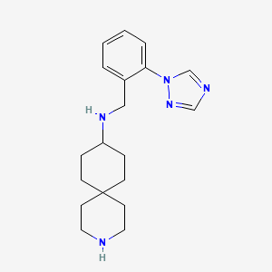 molecular formula C19H27N5 B5922790 N-[2-(1H-1,2,4-triazol-1-yl)benzyl]-3-azaspiro[5.5]undecan-9-amine dihydrochloride 