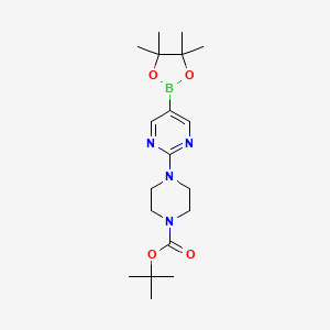 tert-Butyl 4-(5-(4,4,5,5-tetramethyl-1,3,2-dioxaborolan-2-yl)pyrimidin-2-yl)piperazine-1-carboxylate