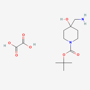 molecular formula C13H24N2O7 B592285 tert-Butyl 4-(aminomethyl)-4-hydroxypiperidine-1-carboxylate oxalate CAS No. 1588440-96-3