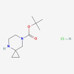 molecular formula C11H21ClN2O2 B592291 tert-Butyl 4,7-diazaspiro[2.5]octane-7-carboxylate hydrochloride CAS No. 1462383-16-9
