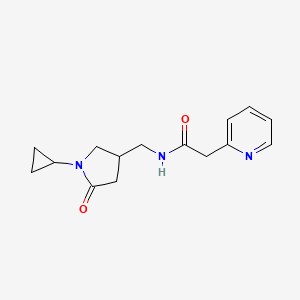 molecular formula C15H19N3O2 B5922976 N-[(1-cyclopropyl-5-oxopyrrolidin-3-yl)methyl]-2-pyridin-2-ylacetamide 