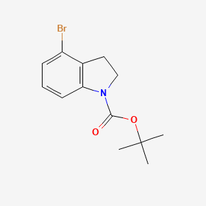 molecular formula C13H16BrNO2 B592301 叔丁基4-溴吲哚啉-1-羧酸酯 CAS No. 885272-46-8