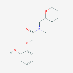 molecular formula C15H21NO4 B5923056 2-(2-hydroxyphenoxy)-N-methyl-N-(tetrahydro-2H-pyran-2-ylmethyl)acetamide 
