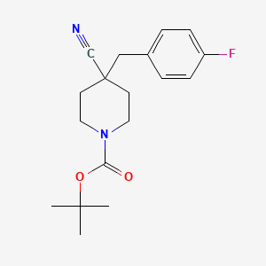 molecular formula C18H23FN2O2 B592307 tert-Butyl 4-cyano-4-(4-fluorobenzyl)piperidine-1-carboxylate CAS No. 894769-77-8