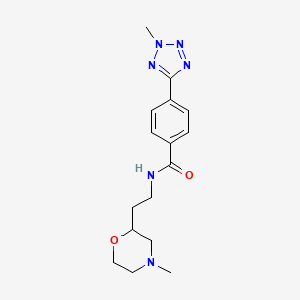 molecular formula C16H22N6O2 B5923089 N-[2-(4-methylmorpholin-2-yl)ethyl]-4-(2-methyl-2H-tetrazol-5-yl)benzamide 
