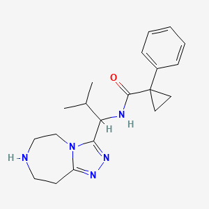 molecular formula C20H27N5O B5923094 N-[2-methyl-1-(6,7,8,9-tetrahydro-5H-[1,2,4]triazolo[4,3-d][1,4]diazepin-3-yl)propyl]-1-phenylcyclopropanecarboxamide 