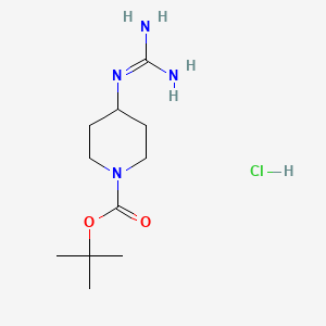 molecular formula C11H23ClN4O2 B592312 叔丁基-4-胍基哌啶-1-羧酸酯盐酸盐 CAS No. 885049-08-1