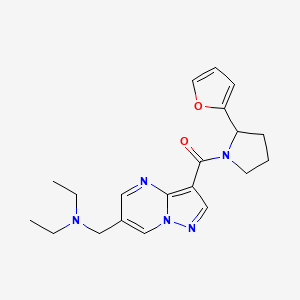 molecular formula C20H25N5O2 B5923121 N-ethyl-N-[(3-{[2-(2-furyl)pyrrolidin-1-yl]carbonyl}pyrazolo[1,5-a]pyrimidin-6-yl)methyl]ethanamine 