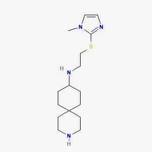 molecular formula C16H28N4S B5923189 N-[2-(1-methylimidazol-2-yl)sulfanylethyl]-3-azaspiro[5.5]undecan-9-amine 