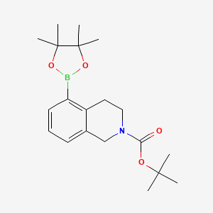 molecular formula C20H30BNO4 B592319 tert-Butyl 5-(4,4,5,5-tetramethyl-1,3,2-dioxaborolan-2-yl)-3,4-dihydroisoquinoline-2(1H)-carboxylate CAS No. 1035235-26-7