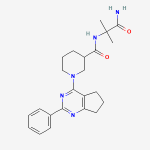 molecular formula C23H29N5O2 B5923270 N-(2-amino-1,1-dimethyl-2-oxoethyl)-1-(2-phenyl-6,7-dihydro-5H-cyclopenta[d]pyrimidin-4-yl)piperidine-3-carboxamide 