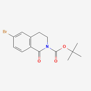 molecular formula C14H16BrNO3 B592333 叔丁酸 6-溴-1-氧代-3,4-二氢异喹啉-2(1H)-羧酸酯 CAS No. 1214900-33-0