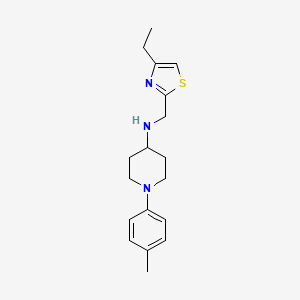 molecular formula C18H25N3S B5923334 N-[(4-ethyl-1,3-thiazol-2-yl)methyl]-1-(4-methylphenyl)piperidin-4-amine 