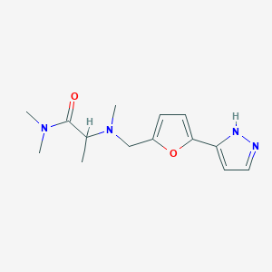 molecular formula C14H20N4O2 B5923377 N,N-dimethyl-2-(methyl{[5-(1H-pyrazol-3-yl)-2-furyl]methyl}amino)propanamide 