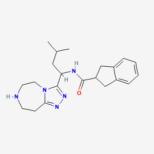 molecular formula C21H29N5O B5923392 N-[3-methyl-1-(6,7,8,9-tetrahydro-5H-[1,2,4]triazolo[4,3-d][1,4]diazepin-3-yl)butyl]indane-2-carboxamide 