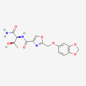 molecular formula C16H17N3O7 B5923433 N-[(1S,2R)-1-(aminocarbonyl)-2-hydroxypropyl]-2-[(1,3-benzodioxol-5-yloxy)methyl]-1,3-oxazole-4-carboxamide 