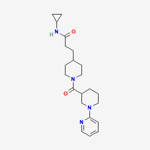molecular formula C22H32N4O2 B5923505 N-cyclopropyl-3-(1-{[1-(2-pyridinyl)-3-piperidinyl]carbonyl}-4-piperidinyl)propanamide 