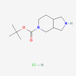 molecular formula C12H23ClN2O2 B592353 tert-Butyl hexahydro-1H-pyrrolo[3,4-c]pyridine-5(6H)-carboxylate hydrochloride CAS No. 1187933-06-7