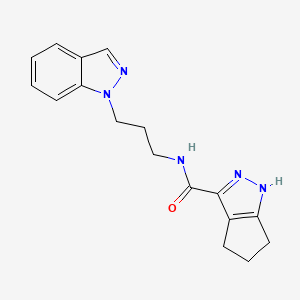 molecular formula C17H19N5O B5923637 N-[3-(1H-indazol-1-yl)propyl]-1,4,5,6-tetrahydrocyclopenta[c]pyrazole-3-carboxamide 