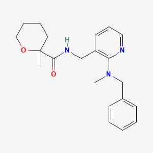 molecular formula C21H27N3O2 B5923684 N-({2-[benzyl(methyl)amino]pyridin-3-yl}methyl)-2-methyltetrahydro-2H-pyran-2-carboxamide 