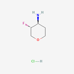 molecular formula C5H11ClFNO B592369 (3R,4S)-3-Fluorotetrahydro-2H-pyran-4-amine hydrochloride CAS No. 1630906-66-9