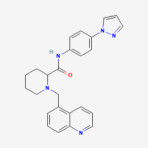 molecular formula C25H25N5O B5923729 N-[4-(1H-pyrazol-1-yl)phenyl]-1-(5-quinolinylmethyl)-2-piperidinecarboxamide 