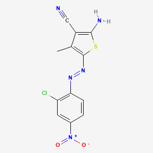 B592373 5-[2-(2-Chloro-4-nitrophenyl)hydrazinylidene]-2-imino-4-methyl-2,5-dihydrothiophene-3-carbonitrile CAS No. 126389-08-0
