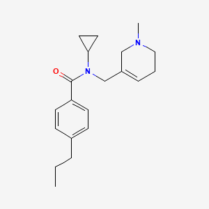 molecular formula C20H28N2O B5923743 N-cyclopropyl-N-[(1-methyl-1,2,5,6-tetrahydropyridin-3-yl)methyl]-4-propylbenzamide 
