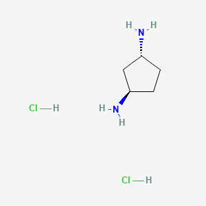 molecular formula C5H14Cl2N2 B592375 trans-Cyclopentane-1,3-diamine dihydrochloride CAS No. 1799439-22-7