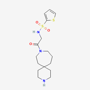 molecular formula C16H25N3O3S2 B5923787 N-[2-(3,9-diazaspiro[5.6]dodec-9-yl)-2-oxoethyl]-2-thiophenesulfonamide hydrochloride 