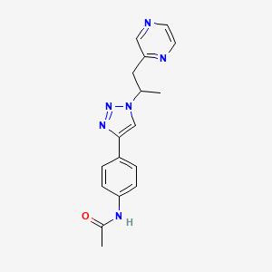molecular formula C17H18N6O B5923825 N-{4-[1-(1-methyl-2-pyrazin-2-ylethyl)-1H-1,2,3-triazol-4-yl]phenyl}acetamide 