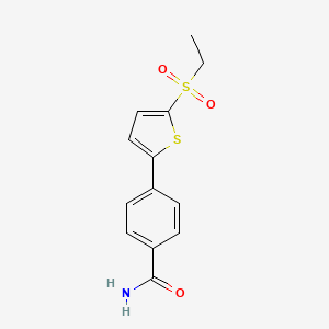 molecular formula C13H13NO3S2 B5923886 4-[5-(ethylsulfonyl)-2-thienyl]benzamide 