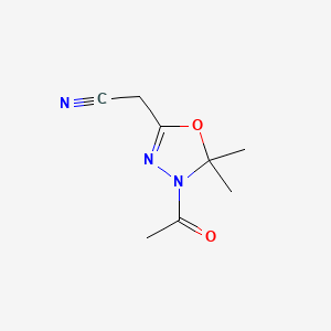 molecular formula C8H11N3O2 B592389 5-Cyanomethyl-2,2-dimethyl-3-acetyl-2,3-dihydro-1,3,4-oxadiazole CAS No. 130781-62-3