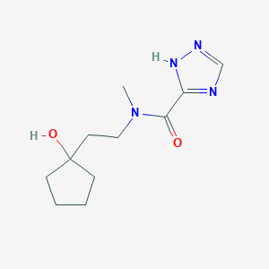 molecular formula C11H18N4O2 B5923976 N-[2-(1-hydroxycyclopentyl)ethyl]-N-methyl-1H-1,2,4-triazole-5-carboxamide 