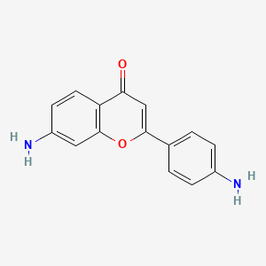 molecular formula C15H12N2O2 B592402 4h-1-Benzopyran-4-one,7-amino-2-(4-aminophenyl)- CAS No. 126203-84-7
