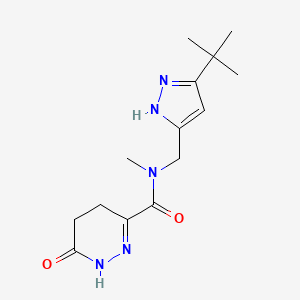 molecular formula C14H21N5O2 B5924073 N-[(3-tert-butyl-1H-pyrazol-5-yl)methyl]-N-methyl-6-oxo-1,4,5,6-tetrahydropyridazine-3-carboxamide 
