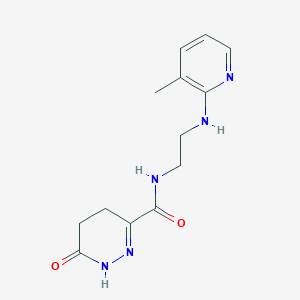 molecular formula C13H17N5O2 B5924101 N-{2-[(3-methylpyridin-2-yl)amino]ethyl}-6-oxo-1,4,5,6-tetrahydropyridazine-3-carboxamide 