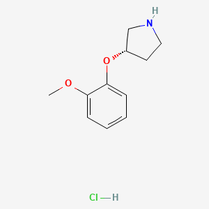 molecular formula C11H16ClNO2 B592422 (S)-3-(2-Methoxyphenoxy)pyrrolidine hydrochloride CAS No. 127367-07-1