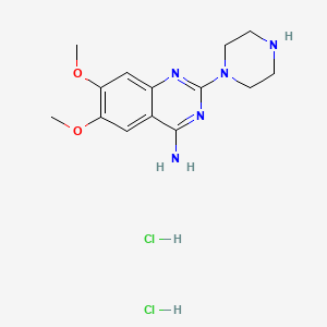 molecular formula C14H21Cl2N5O2 B592423 1-(4-Amino-6,7-dimethoxy-2-quinazolinyl)piperazine, dihydrochloride CAS No. 60548-08-5