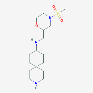 molecular formula C16H31N3O3S B5924260 N-{[4-(methylsulfonyl)-2-morpholinyl]methyl}-3-azaspiro[5.5]undecan-9-amine dihydrochloride 