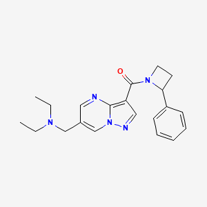 molecular formula C21H25N5O B5924301 N-ethyl-N-({3-[(2-phenylazetidin-1-yl)carbonyl]pyrazolo[1,5-a]pyrimidin-6-yl}methyl)ethanamine 