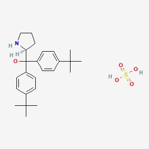 molecular formula C25H37NO5S B592434 (2S)-(4,4/'-Diisobutylphenyl)pyrrolidine methanol sulfate CAS No. 131180-56-8