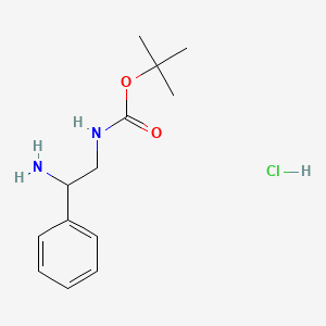 molecular formula C13H21ClN2O2 B592435 tert-Butyl (2-amino-2-phenylethyl)carbamate hydrochloride CAS No. 138374-18-2