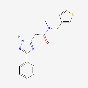molecular formula C16H16N4OS B5924469 N-methyl-2-(3-phenyl-1H-1,2,4-triazol-5-yl)-N-(3-thienylmethyl)acetamide 