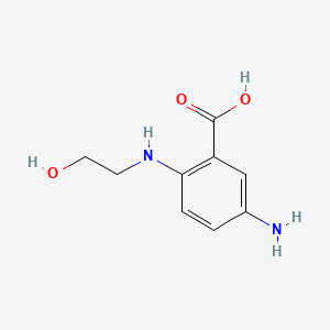 B592448 5-Amino-2-[(2-hydroxyethyl)amino]benzoic acid CAS No. 128402-49-3