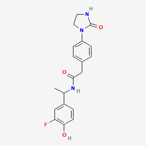 molecular formula C19H20FN3O3 B5924523 N-[1-(3-fluoro-4-hydroxyphenyl)ethyl]-2-[4-(2-oxoimidazolidin-1-yl)phenyl]acetamide 