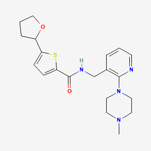 molecular formula C20H26N4O2S B5924665 N-{[2-(4-methylpiperazin-1-yl)pyridin-3-yl]methyl}-5-(tetrahydrofuran-2-yl)thiophene-2-carboxamide 