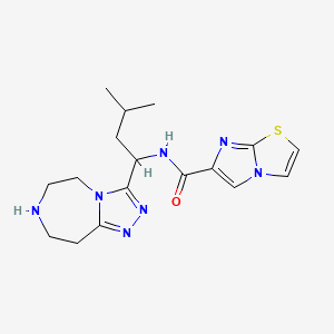 molecular formula C17H23N7OS B5924699 N-[3-methyl-1-(6,7,8,9-tetrahydro-5H-[1,2,4]triazolo[4,3-d][1,4]diazepin-3-yl)butyl]imidazo[2,1-b][1,3]thiazole-6-carboxamide 