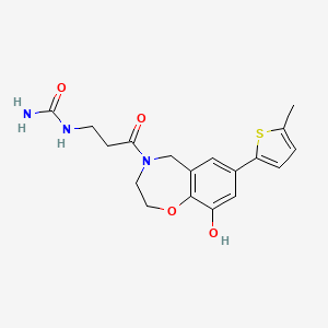 molecular formula C18H21N3O4S B5924797 N-{3-[9-hydroxy-7-(5-methyl-2-thienyl)-2,3-dihydro-1,4-benzoxazepin-4(5H)-yl]-3-oxopropyl}urea 
