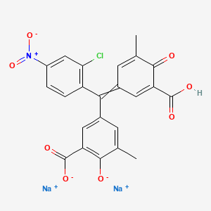 molecular formula C23H14ClNNa2O8 B592484 Disodium;5-[(3-carboxy-5-methyl-4-oxocyclohexa-2,5-dien-1-ylidene)-(2-chloro-4-nitrophenyl)methyl]-3-methyl-2-oxidobenzoate CAS No. 10143-02-9